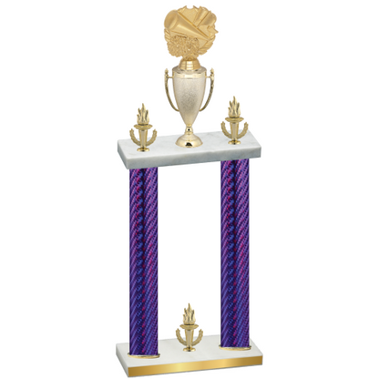 Double Purple Carbon Fiber Victory Cheerleading Trophy