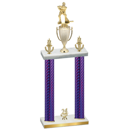 Double Purple Carbon Fiber Year Hockey Trophy