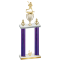 Double Purple Carbon Fiber Second Place Lacrosse Trophy