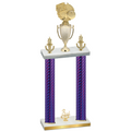 Double Purple Carbon Fiber Third Place Basketball Trophy