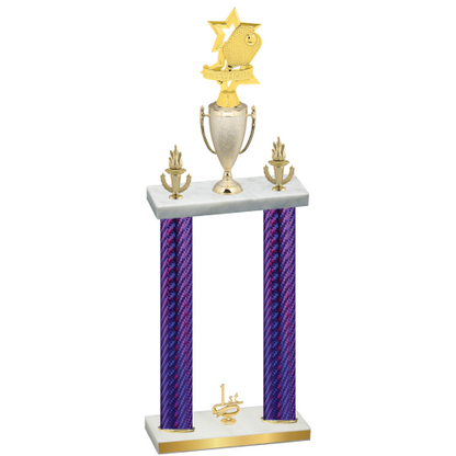 Double Purple Carbon Fiber First Place Pickleball Trophy