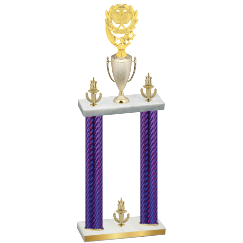 Double Purple Carbon Fiber Victory Pickleball Trophy
