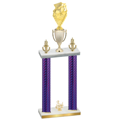 Double Purple Carbon Fiber Third Place Pickleball Trophy