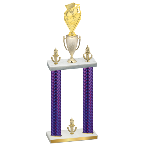 Double Purple Carbon Fiber Victory Pickleball Trophy