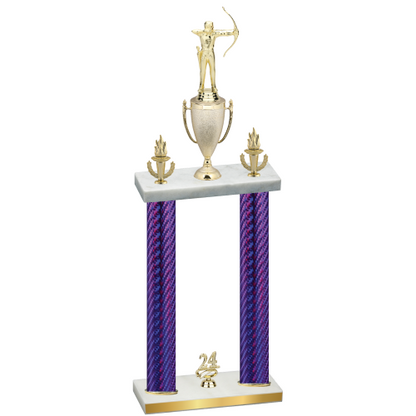 Double Purple Carbon Fiber Year Archery Trophy