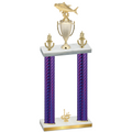 Double Purple Carbon Fiber First Place Fishing Trophy