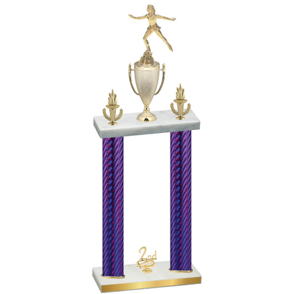 Double Purple Carbon Fiber Second Place Skater Trophy