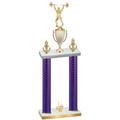 Double Purple Carbon Fiber First Place Weights Trophy