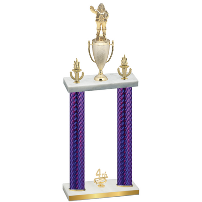 Double Purple Carbon Fiber Fourth Place Holiday Trophy