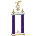 Double Purple Carbon Fiber First Place Fishing Trophy