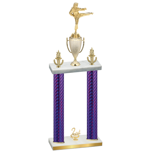 Double Purple Carbon Fiber Second Place Karate Trophy