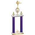 Double Purple Carbon Fiber Third Place Karate Trophy