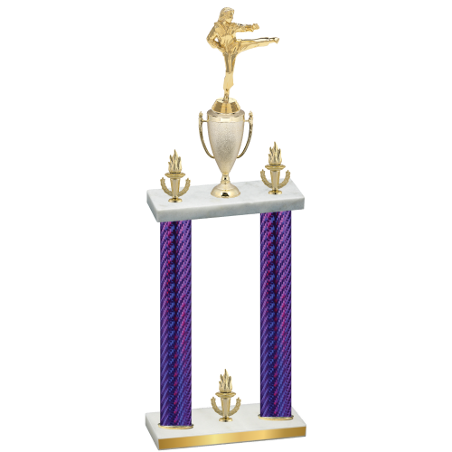 Double Purple Carbon Fiber Victory Karate Trophy