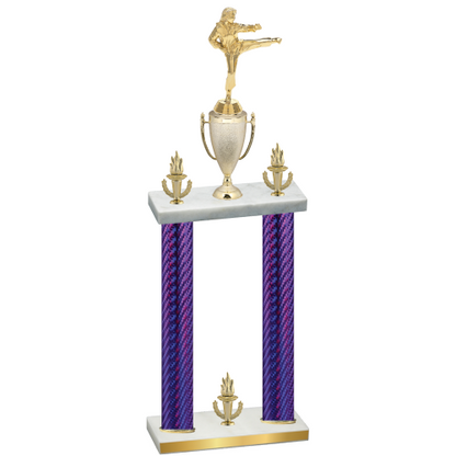 Double Purple Carbon Fiber Victory Karate Trophy