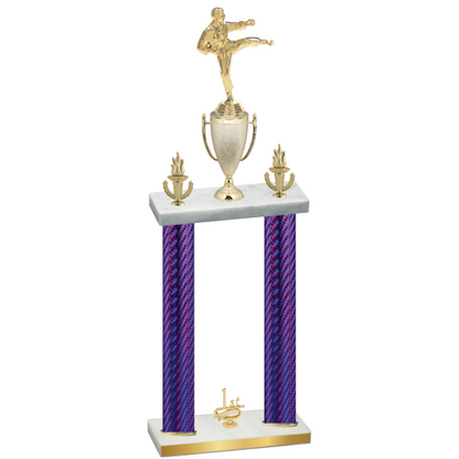 Double Purple Carbon Fiber First Place Karate Trophy