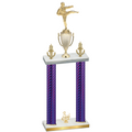 Double Purple Carbon Fiber Third Place Karate Trophy