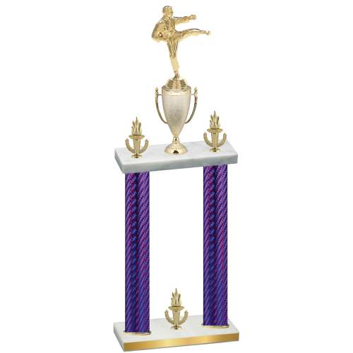 Double Purple Carbon Fiber Victory Karate Trophy