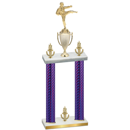 Double Purple Carbon Fiber Victory Karate Trophy