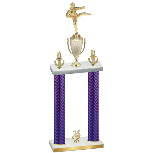 Double Purple Carbon Fiber Year Karate Trophy