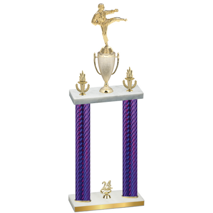 Double Purple Carbon Fiber Year Karate Trophy