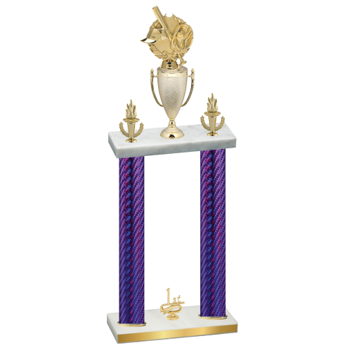 Double Purple Carbon Fiber First Place Baseball Trophy