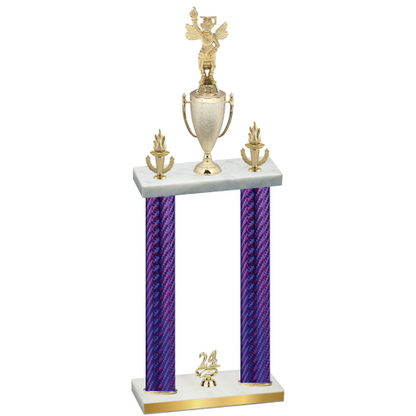 Double Purple Carbon Fiber Year Academics Trophy