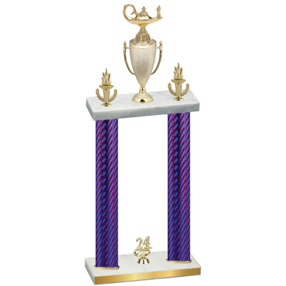 Double Purple Carbon Fiber Year Academics Trophy