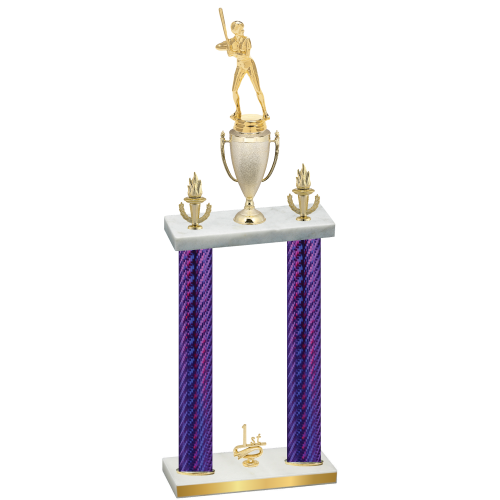 Double Purple Carbon Fiber First Place Softball Trophy