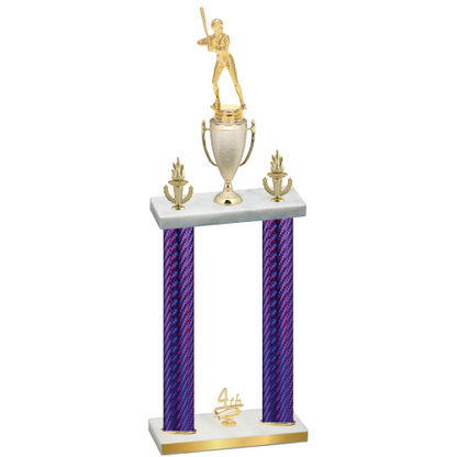 Double Purple Carbon Fiber Fourth Place Softball Trophy