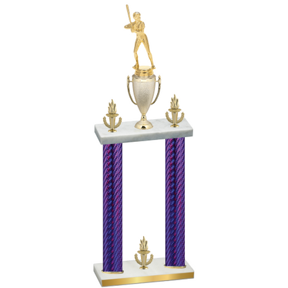 Double Purple Carbon Fiber Victory Softball Trophy