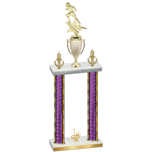 Double Purple Glacier First Place Football Trophy