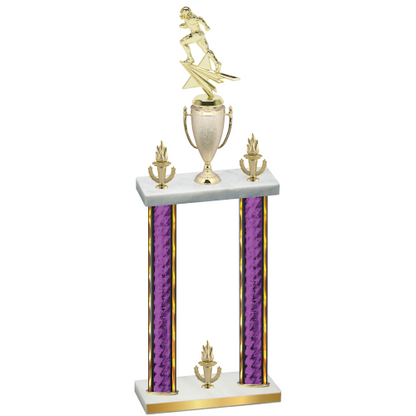 Double Purple Glacier Victory Football Trophy