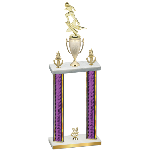 Double Purple Glacier Year Football Trophy