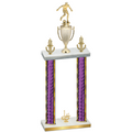 Double Purple Glacier First Place Soccer Trophy