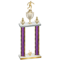 Double Purple Glacier First Place Soccer Trophy