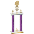 Double Purple Glacier First Place Soccer Trophy