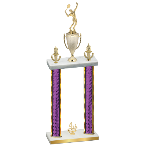 Double Purple Glacier Fourth Place Tennis Trophy