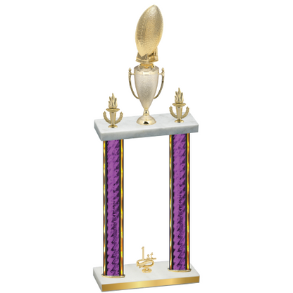 Double Purple Glacier First Place Football Trophy