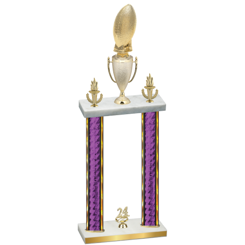 Double Purple Glacier Year Football Trophy