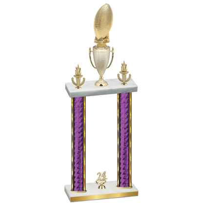 Double Purple Glacier Year Football Trophy