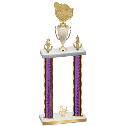 Double Purple Glacier Third Place Tennis Trophy