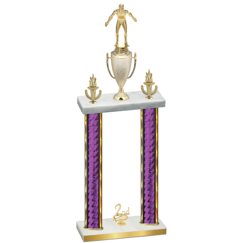 Double Purple Glacier Second Place Wrestling Trophy