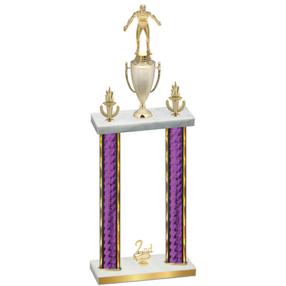 Double Purple Glacier Second Place Wrestling Trophy