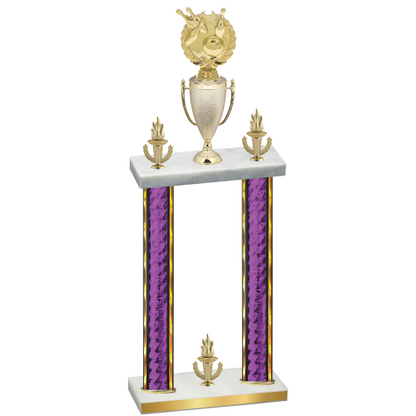 Double Purple Glacier Victory Bowling Trophy