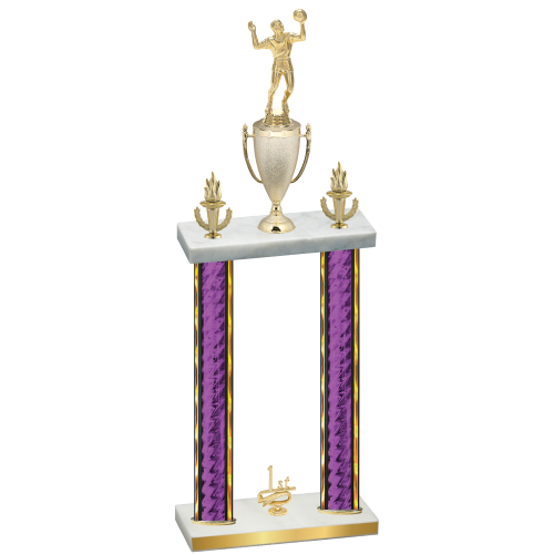 Double Purple Glacier First Place Volleyball Trophy