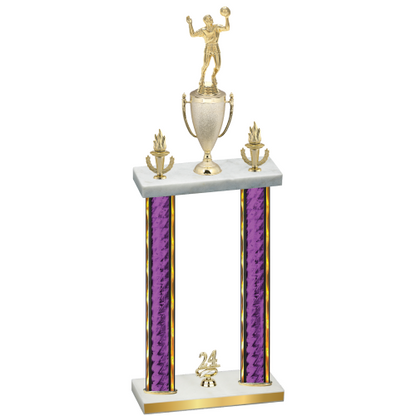 Double Purple Glacier Year Volleyball Trophy
