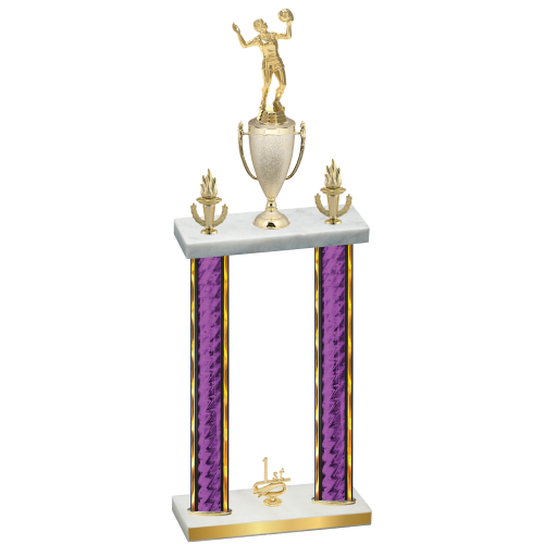 Double Purple Glacier First Place Volleyball Trophy