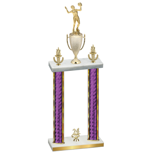 Double Purple Glacier Year Volleyball Trophy