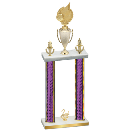 Double Purple Glacier Second Place Volleyball Trophy