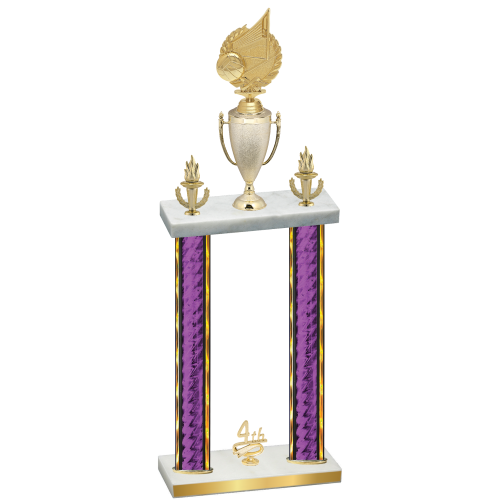 Double Purple Glacier Fourth Place Volleyball Trophy